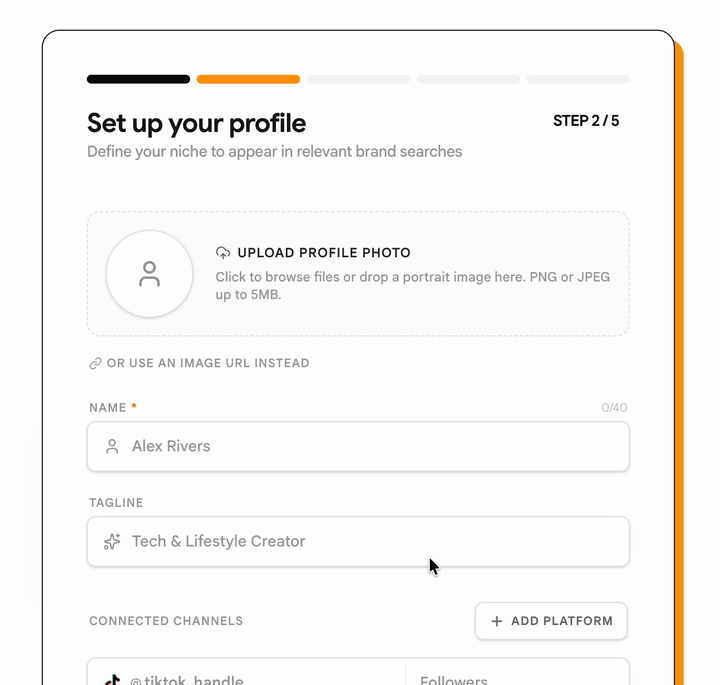 Set up your profile.